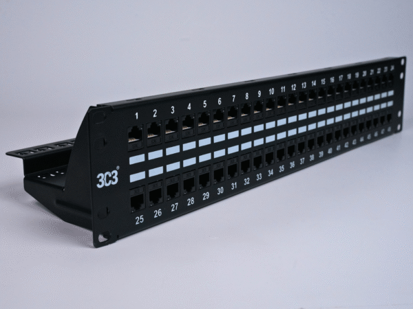 Category 6A 48 port 2U Unshielded Patch Panel Loaded - Image 4