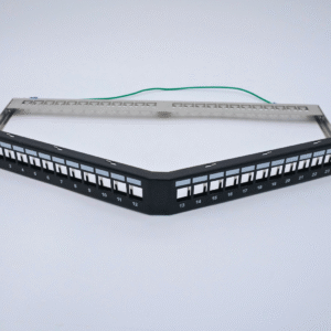 Category 6A 48 Port V Shaped Angled, 1U Panel, Unloaded