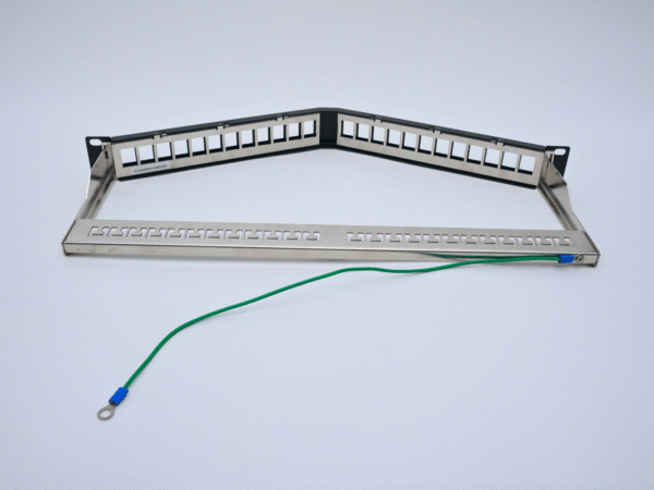 Category 6A 48 Port V Shaped Angled, 1U Panel, Unloaded - Image 2