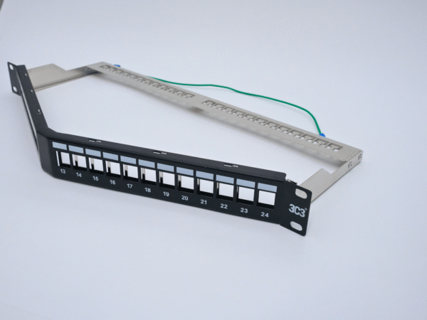 Category 6A 48 Port V Shaped Angled, 1U Panel, Unloaded - Image 3